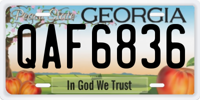 GA license plate QAF6836