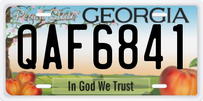 GA license plate QAF6841