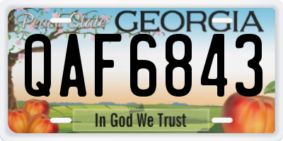 GA license plate QAF6843
