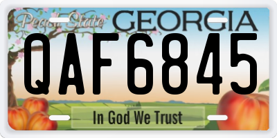 GA license plate QAF6845
