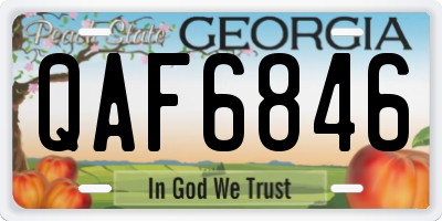 GA license plate QAF6846