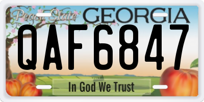 GA license plate QAF6847