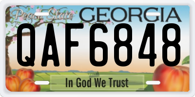 GA license plate QAF6848