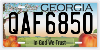 GA license plate QAF6850