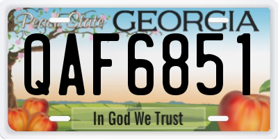 GA license plate QAF6851