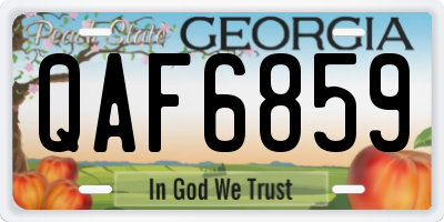 GA license plate QAF6859