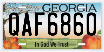 GA license plate QAF6860