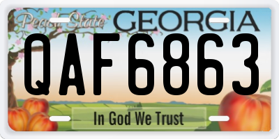 GA license plate QAF6863