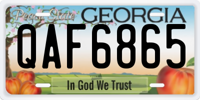 GA license plate QAF6865
