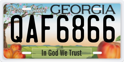 GA license plate QAF6866