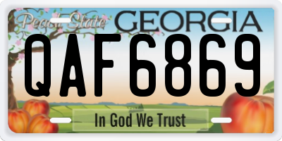 GA license plate QAF6869