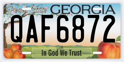 GA license plate QAF6872