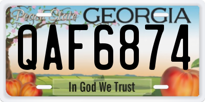 GA license plate QAF6874