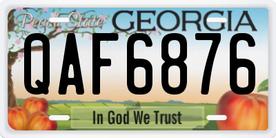 GA license plate QAF6876