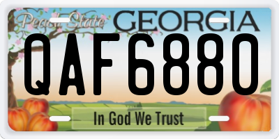 GA license plate QAF6880
