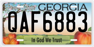 GA license plate QAF6883