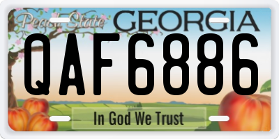 GA license plate QAF6886