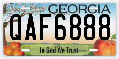 GA license plate QAF6888