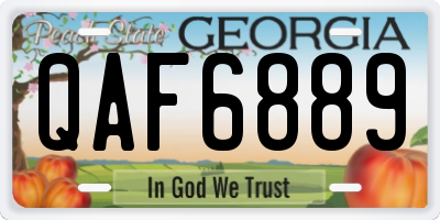 GA license plate QAF6889