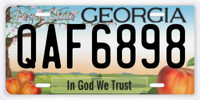GA license plate QAF6898
