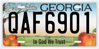 GA license plate QAF6901