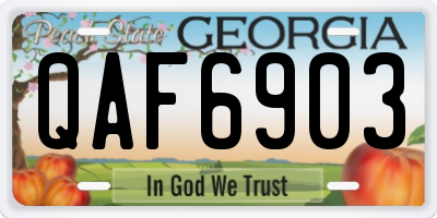 GA license plate QAF6903