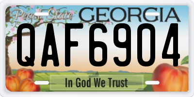 GA license plate QAF6904