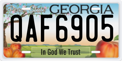 GA license plate QAF6905