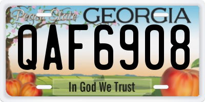 GA license plate QAF6908