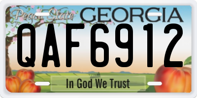 GA license plate QAF6912