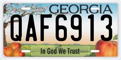 GA license plate QAF6913