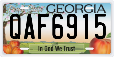 GA license plate QAF6915