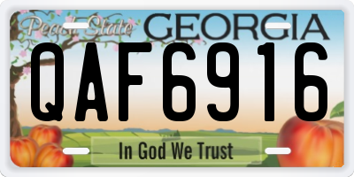GA license plate QAF6916