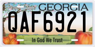 GA license plate QAF6921