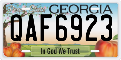 GA license plate QAF6923