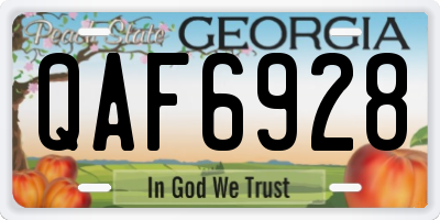GA license plate QAF6928