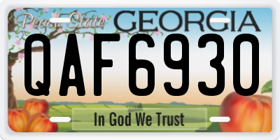 GA license plate QAF6930