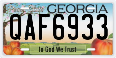 GA license plate QAF6933