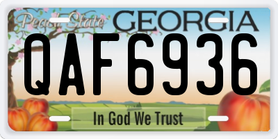 GA license plate QAF6936