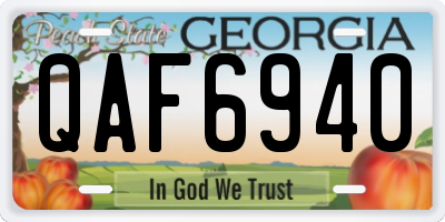 GA license plate QAF6940