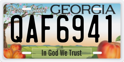 GA license plate QAF6941