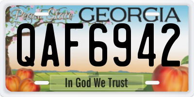 GA license plate QAF6942