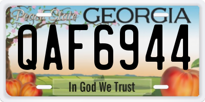 GA license plate QAF6944