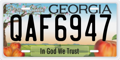GA license plate QAF6947