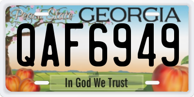 GA license plate QAF6949