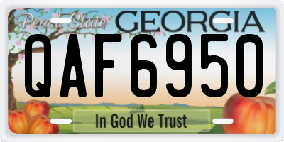 GA license plate QAF6950