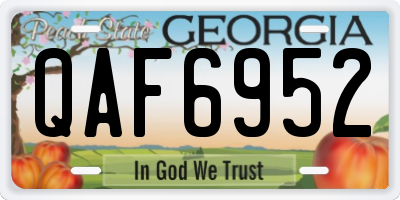 GA license plate QAF6952