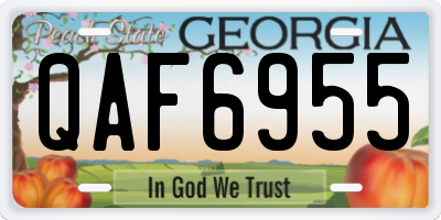 GA license plate QAF6955