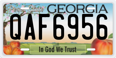 GA license plate QAF6956