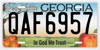 GA license plate QAF6957